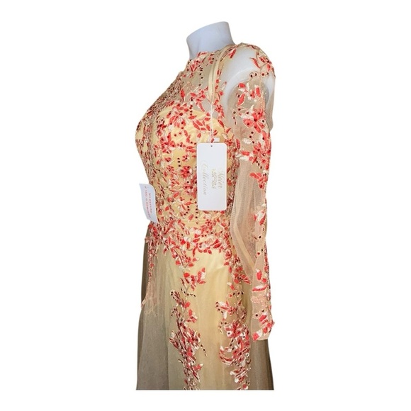 MEIER Women’s Illusion Long Sleeve Embroidery Prom/Formal Dress – Size 8 NWT - Picture 7 of 16